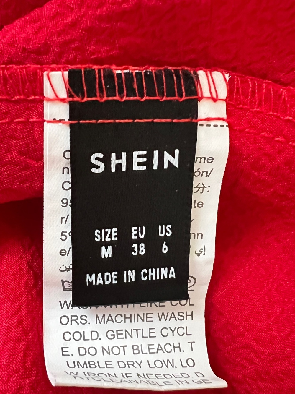 SHEIN Red Cut-Out Midi Dress with Puff Sleeves – Size Medium - Picture 5 of 5